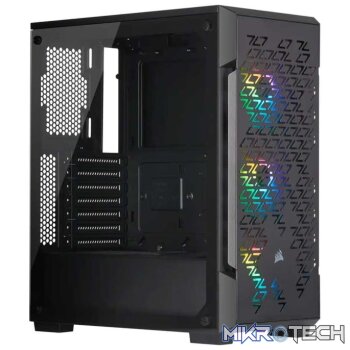 Corsair iCUE 220T RGB AIRFLOW Tempered Glass Mid Tower Smart ATX Case  Black